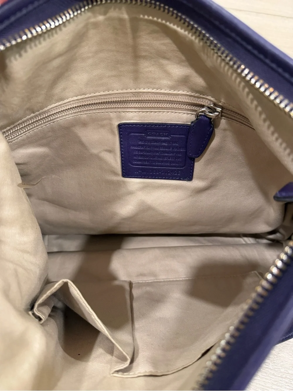 Coach Legacy Leather Hobo Crossbody Bag Purple Marine Plum Tassels 31242
